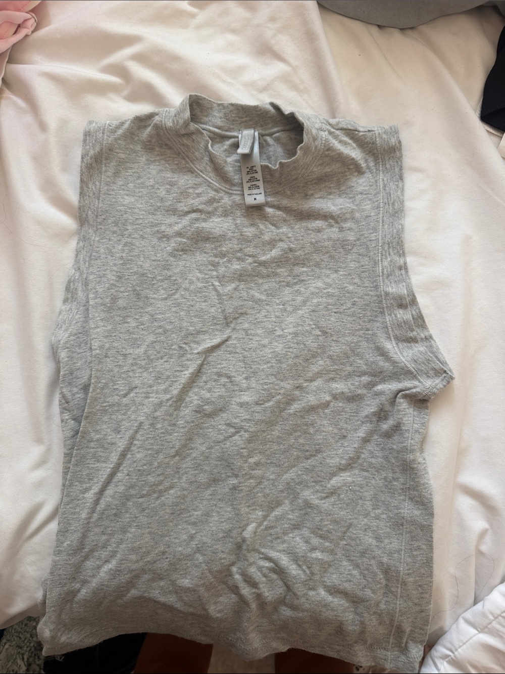 SKIMS Grey Sleeveless Mock Neck Top